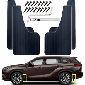 TUCAREST Mini Size, Car Universal Mud Flaps Mudguards Soft Rubber All Weather Wide Body Fits for Sedan Convertible, Hatchback, Coupe Exterior Accessories - 4 Kits Set