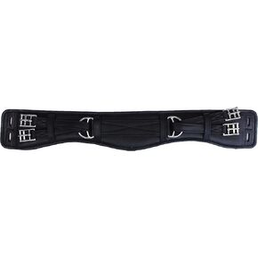 Horse English Black Padded Leather Comfort Contoured Dressage Girth 97MI01BK