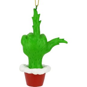 Tree Buddees Green Hand Giving The Middle Finger Naughty Christmas Ornament