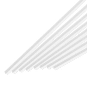 MECCANIXITY 20pcs ABS L Shape Rod, 2x2x500mm ABS Plastic Stick Solid Bar, White Plastic Rods Assortment Kit for DIY Architectural Model Building Making