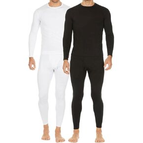 Thermajohn 2 Pack Thermal Underwear for Men Size S White & Black