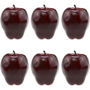 AYLIFU 6 PCS Artificial Red Apple Realistic Kitchen Fruit Apple Decorations Artificial Fruit for Family Kitchen Parties and Wedding Decorations