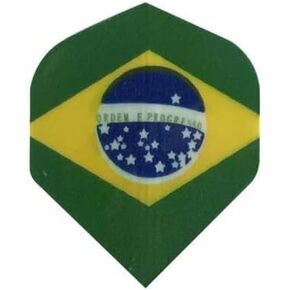 Dartfellas Brazil Brazilian Flag Patriot Strong Durable Dart Flights for Steel & Soft Tip Darts (1 Set - 3 Flights)