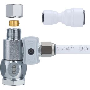 Feed Water Adapter 3/8" x 1/4" or 3/8" Add-A-Tee, 1/2 x 1/4 or 3/8 Water Line splitter,1/4 Push to Connect not Fit Thread or Braided Hose