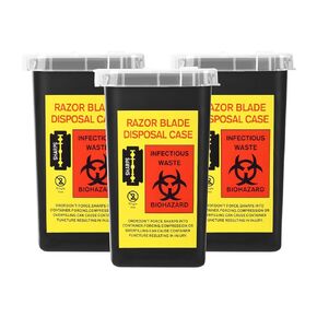 3pcs Needle Disposal Boxes Containers Tattoo Disposal Collector Sharps Containers Waste Boxes for Tattoo Supplies and Equipment (Yellow)