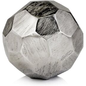 Modern Day Accents 3618 Facetado Silver Sphere, Filler Balls, Home Office, Room Decor, Desk, Tabletop, Modern Home Decor, Centerpiece, Decorative Balls 4" D