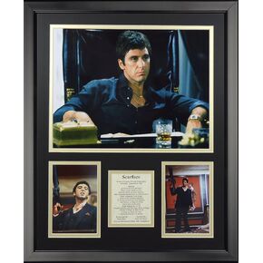 Legends Never Die Scarface- Al Pacino The Drug King Of Miami Collectible | Framed Photo Collage Wall Art Decor, 16" x 20"