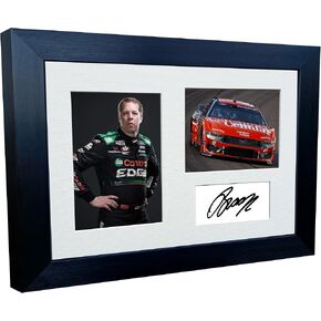 12x8 A4 Brad Keselowski 2024 NASCAR Cup Series No. 6 Ford Mustang Dark Horse for RFK Racing Signed Autographed Signature Photo Photograph Picture Frame Poster Celebration Gift Triple