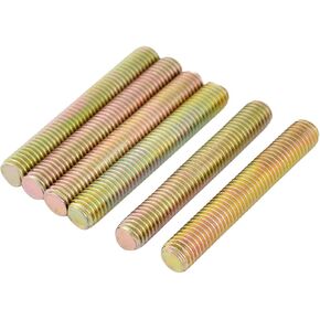 uxcell 1.25mm Pitch M8 x 100mm Male Threaded Rod Bar Bronze Tone 6Pcs