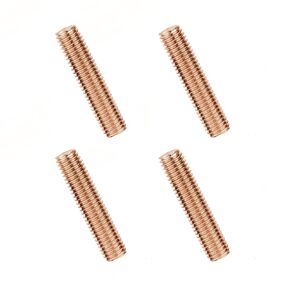 4 Pcs 1.25 mm Pitch M8 x 100 mm Threaded Rod Male Threaded Rod Bar Bronze Tone