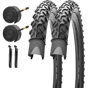 SIMEIQI 2 Pack 16"/18"/20"x1.95" Bike Tires and Tubes Compatibel with 16"/18"/20"x1.75"/1.95" Replacement Bike Tires for Mountain Trail Hybrid Bicycles