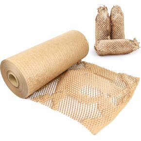 BOMEI PACK Honeycomb Packing Paper Wrap 12"x 328' Recycled Bubble Cushioning Bags Rolls Friendly Transportation and Handling Bags Packing Supplies Materials
