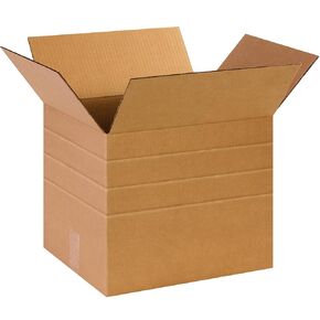 Ship Now Supply SNMD141212 Multi-Depth Corrugated Boxes, 14"L x 12"W x 12"H, Kraft (Pack of 25)