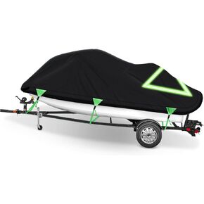 NEVERLAND Trailerable Jetski Cover, Upgraded Heavy-Duty Waterproof and UV Protection Jet Ski Cover, Fade and Crack Resistant PWC Cover Compatible with Yamaha Sea-Doo Kawasaki from 115"-120"