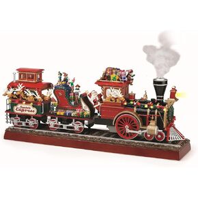 Mr. Christmas Animated Musical Santa's Train Express with Working Smokestack, 16.5 Inch, Red