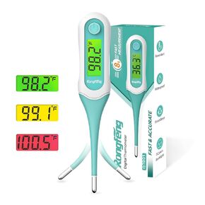 Digital Oral Thermometer, 8s Fast Reading Thermometer for Adults and Kids with 3 Color Backlit and Fever Warming for Oral, Rectal, Underarm
