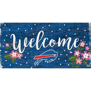 Fan Creations NFL Buffalo Bills Unisex Buffalo Bills Welcome Floral Sign, Team Color, 6 x 12, (N0964-BUF)