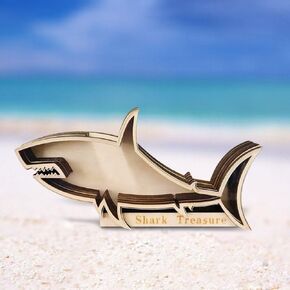 Shark Tooth Holder, Shark Tooth Display Case With Acrylic Window,Shark Tooth Collection Wooden Shadow Box,Beach Home Decor Gifts for Men Women