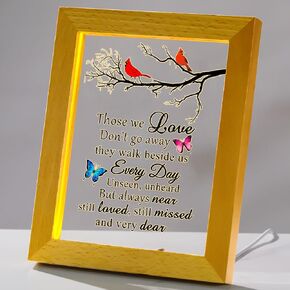 Memorial Gifts Wood Frame with Warm Light Sympathy Bereavement Gifts Ideas, Sympathy Gifts for Loss of Loved One Mom Dad, Condolences Rememberance Grief Funeral Gifts