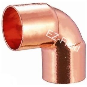 (10pcs) EZ-FLUID Plumbing 1/2" C X C LF Short Radius Copper 90 Degree Elbow Pressure Copper Fitting with Sweat Solder Connection for Residential,Commercial