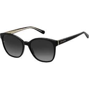 Tommy Hilfiger Women's Female Sunglass Style TH 1811/S Square, Black, 55mm, 17mm
