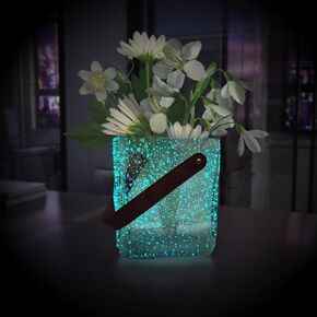 Handmade Luminous Glass Bag Vase, Purse Vases for Flowers, Unique Decorative Vase Handbag Shape Flower Vase & Fish Bowl for Home Decor,Office, Wedding, Outdoor, Farmhouse Decor
