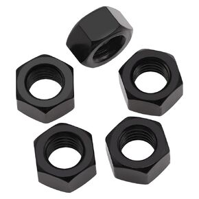 1/4-20 (30 Pack) Stainless Steel Hex Nuts, US Standard Hexagon Nuts, Stainless Steel 304 (18-8), UNC Coarse Thread Hex Nuts, Black Coated