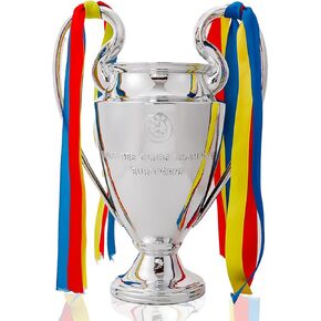 كأس البطل، كأس الدوري الرياضي، نسخة طبق الأصل من دوري أبطال أوروبا، مادة الراتنج، ميدالية، مجموعة تذكار، كأس تزيين المكتب، شريط فضي/أزرق مطلي بالكروم