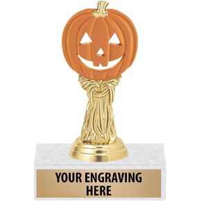 6" Orange Pumpkin Trophies - Personalized Halloween Trophy Awards Prime