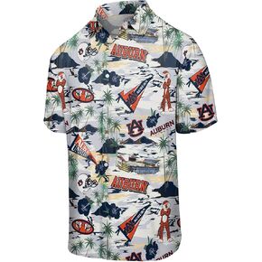 FOCO Auburn Tigers NCAA Mens Thematic Stadium Print Button Up Shirt