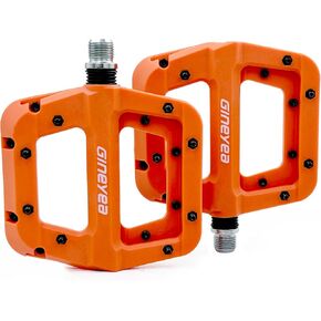 MTB Pedals Road Bike Pedals Flat, Lightweight Nylon Fiber Mountain Bicycle Pedals for BMX MTB 9/16"