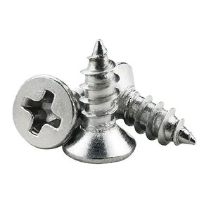 200PCS #4 x 3/8" Wood Screws,18-8 (304) Stainless Steel Screws Flat Head Sheet Metal Screws Phillips Self Tapping Screws (1/4" to 1" Available)