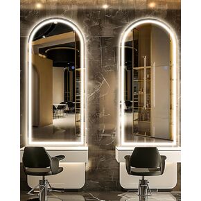 مرآة Antok كاملة الطول مع ضوء LED، مرآة كاملة الطول فوق الباب، مرآة معلقة مقاس 48 بوصة × 20 بوصة، مرآة حائط مستطيلة، مرآة باب مضيئة مع إضاءة 3 ألوان قابلة للتعتيم in Kuwait