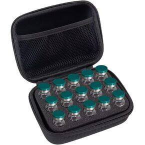 Insulin Fridge Holder Storage Case Insulin Vial Protector Holder Insulin Cooler Travel Case Organizer Fits Standard 10ml U-100 Vials,15-Slot with 2 Zipper（Only Case）