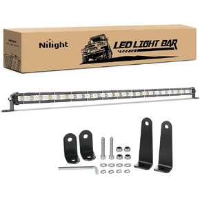 Nilight Single Row LED Light Bar Ultra-Slim Spot Light Bar 2PCS 7 Inch 18W Fog Light Driving Light Work Light Roof Bumper Light for Offroad 4x4 Trucks Polaris RZR SUV ATV UTV, 2 Years Warranty in Kuwait