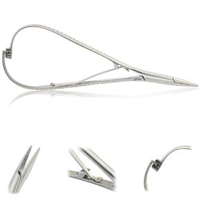 Mathieu Ligature Elastic Placing Plier 5.5" Needle Holder Driver Ligature Separator Placer, Lace Back Tightener Elastomeric Orthodontic Instruments Stainless Steel Dental Surgical Instruments
