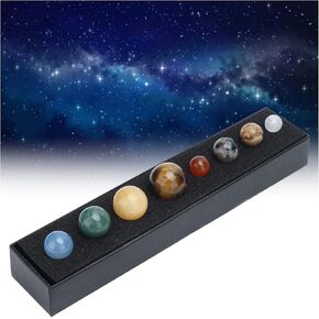 DEWIN 8 Planets Solar System Desk Decor - Home Desktop Sphere Galactic Planets Decoration for Healing Meditation, Healing Crystal Gemstones Ball Set Celestial Creative Gift Crystals Home Office Desk
