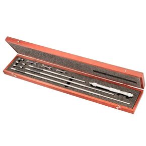 Starrett Solid-Rod Inside Micrometer Set with Case, Insulated Rods, Quick-Reading Figures, Hardened and Ground Anvils - 8-32" Range, .001" Graduations, Padded Case - 124CZ
