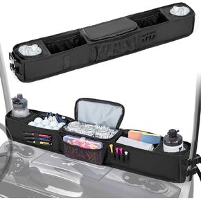 Golf Cart Inner Storage Tray, No-Drilling Golf Cart Front Storage Basket Compatible with EZGO Drive Club Car Kandi Golf Cart, Golf Cart Tray Organizer with Cooling Compartment (Patent Design)
