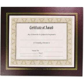 8.5" x 11" Leather Grain Certificate Frame Two Pack, Burgundy