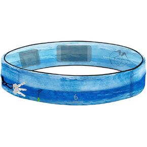 FlipBelt Running Belt with Zipper, Waist Pack Fitness Running Belt for Women Men for Phone Keys Money US Company, Sayram Blue, L, Sayram Blue, L, Sayram Blue, L