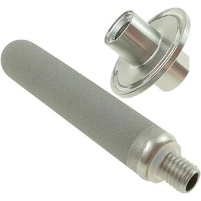 1.5" Tri Clamp x 1/4" NPT Female Carbonation Stone 6" Length SS316L Stainless steel Diffusion Stone, 2 Micron Aeration Stone, CO2 inlet