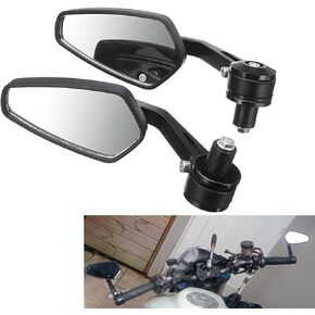 Motorcycle Handlebar Rearview Mirror 22mm Oval Handle Rear View Mirror for Cafe Racer Bobber Side Mirror (Round Shape)
