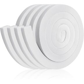 4 Rolls 6.5 ft Air Conditioner Window Seal 1 x 1 Inch Total 26 Feet Foam Weather Stripping Insulation Tape Adhesive Window Ac Insulation No Glue Thick Foam Strip with High Resilience, White