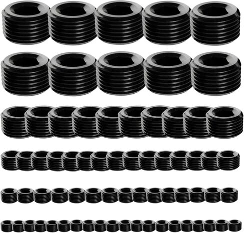20 Pcs Stainless Steel Pipe Plug Fitting Assortment Kit, 5 Sizes 1/8" 1/4" 3/8" 1/2" 3/4" NPT Male Internal Hex Thread Socket Pipe Plug for Sealing Pipe Port in Saudi Arabia