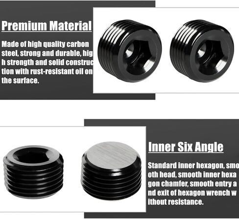 20 Pcs Stainless Steel Pipe Plug Fitting Assortment Kit, 5 Sizes 1/8" 1/4" 3/8" 1/2" 3/4" NPT Male Internal Hex Thread Socket Pipe Plug for Sealing Pipe Port in Saudi Arabia