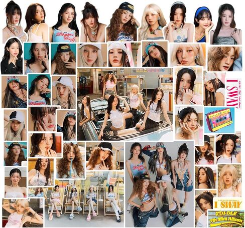 (G) مجموعة ملصقات I-DLE ملصقات ألبوم Kpop I SWAY 100 قطعة من ملصقات Gidle المقاومة للماء (G) I-DLE Merch in Saudi Arabia