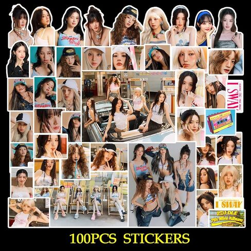(G) مجموعة ملصقات I-DLE ملصقات ألبوم Kpop I SWAY 100 قطعة من ملصقات Gidle المقاومة للماء (G) I-DLE Merch in Saudi Arabia
