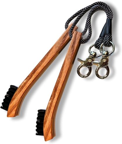 Golf Brush Made from Hickory Wood (2 Pack) - Paracord and Clip Attachment for Bags and Carts, Club Cleaner Ideal for Woods and Irons - Golf Accesories for Men in Saudi Arabia