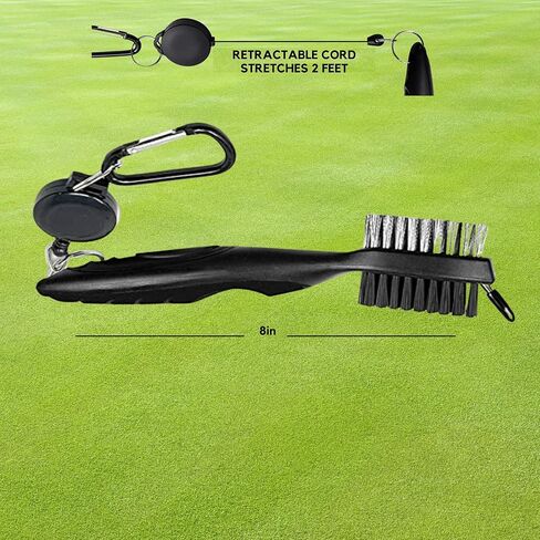 Golf Brush Made from Hickory Wood (2 Pack) - Paracord and Clip Attachment for Bags and Carts, Club Cleaner Ideal for Woods and Irons - Golf Accesories for Men in Saudi Arabia
